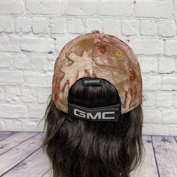 GMC Camo Hat Cap Strap Back Red Camouflage Outdoor Embroidered CHOKO One Size - Picture 3 of 10
